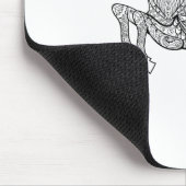 Magische gehörnte Rotwild mit Vogel-Gekritzel Mousepad (Ecke)