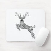 Magische gehörnte Rotwild mit Vogel-Gekritzel Mousepad (Mit Mouse)