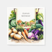 Magische Gemüse Bauern Markt Geburtstag Serviette (Vorderseite)