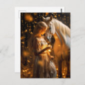 Magische Girl and Horse Fantasy Postkarte (Vorne/Hinten)