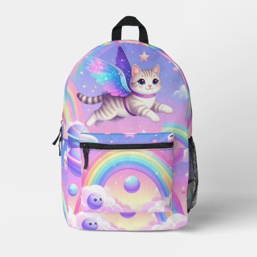 Magische Girls' Rucksack mit Fairy Cat, Regenbogen (Vorderseite)