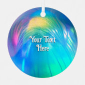 Magische Glaswand in Pfauenschattierungen optional Ornament Aus Metall (Vorderseite)