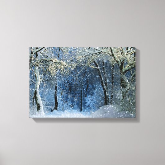 Magische Glitterie Sonnenschein Schneewald Wunderl Leinwanddruck (Vorderseite)