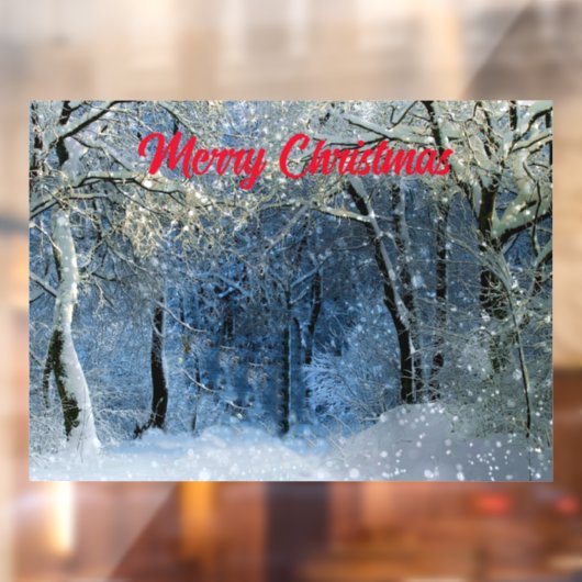 Magische Glitterie Sun Snow Forest Wonderland Xmas Fensteraufkleber (Blatt 2)