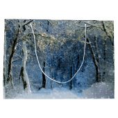 Magische Glitterie Winter Wonderland Geschenktasch Große Geschenktüte (Rückseite)