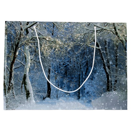 Magische Glitterie Winter Wonderland Geschenktasch Große Geschenktüte (Rückseite)