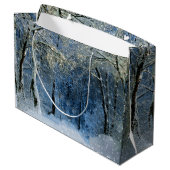 Magische Glitterie Winter Wonderland Geschenktasch Große Geschenktüte (Rückseite Schrägansicht)