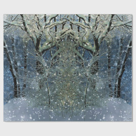 Magische Glittering Winter Wonderland Snowwald Geschenkpapier