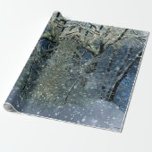 Magische Glittering Winter Wonderland Snowwald Geschenkpapier (Ungerollt)