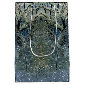 Magische Glittering Winter Wonderland Snowwald Mittlere Geschenktüte (Rückseite)