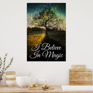 Magische Glühwürchen träumerische Landschaft Ich g Poster