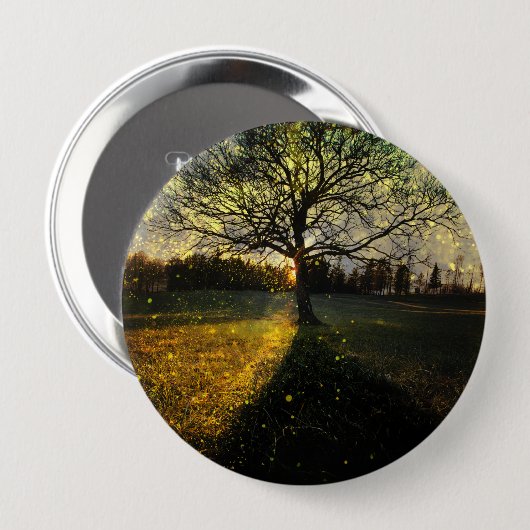 Magische Glühwürmchen, traumhafte Landschaft Button (Vorne & Hinten)