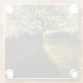 Magische Glühwürmchen, traumhafte Landschaft Glasuntersetzer (Rückseite)