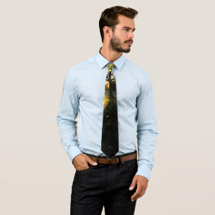 Magische Glühwürmchen, traumhafte Landschaft Krawatte