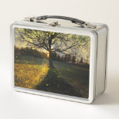 Magische Glühwürmchen, traumhafte Landschaft Metall Brotdose (Vorderseite)