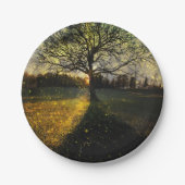 Magische Glühwürmchen, traumhafte Landschaft Pappteller (Vorderseite)