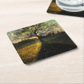 Magische Glühwürmchen, traumhafte Landschaft Rechteckiger Pappuntersetzer (angewinkelt)