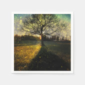 Magische Glühwürmchen, traumhafte Landschaft Serviette (Vorderseite)