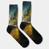 Magische Glühwürmchen, traumhafte Landschaft Socken (Rechts)