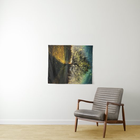 Magische Glühwürmchen, traumhafte Landschaft Wandteppich (Beispiel (Horizontal))