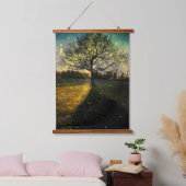 Magische Glühwürmchen, traumhafte Landschaft Wandteppich Mit Holzrahmen (Schlafzimmer)