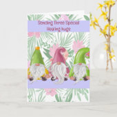 Magische Gnome werden gut für Kinder Karte (Gelbe Blume)