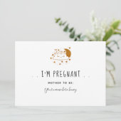 Magische Gold Cloud Pregnancy Announcemente Card Ankündigung (Stehend Vorderseite)