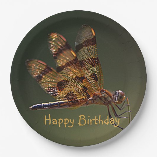 Magische Goldene Libelle Geburtstag Pappteller (Vorderseite)