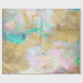 Magische Goldküche & Nebula Abstrakte Kunst Geschenkpapier (Flach)