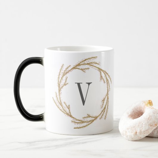 Magische große Monogramm-Tasse Staubwreath-| Verwandlungstasse (Mit Donut)