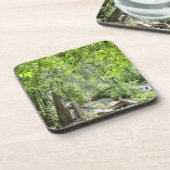 Magische grüne Waldszene. Getränkeuntersetzer (Linke Seite)