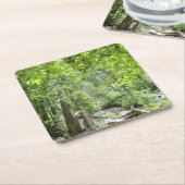 Magische grüne Waldszene. Rechteckiger Pappuntersetzer (angewinkelt)