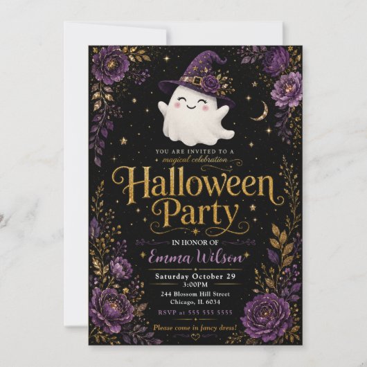 Magische Halloween-Feier Einladung (Vorderseite)