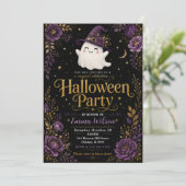 Magische Halloween-Feier Einladung (Stehend Vorderseite)