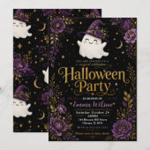 Magische Halloween-Feier Einladung (Vorne/Hinten)