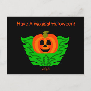 Magische Halloween-Kürbispostkarte Postkarte