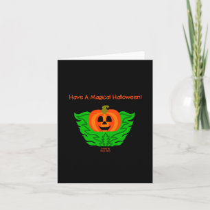 Magische Halloween Kürkin Vertikale Grußkarte Karte
