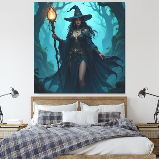 Magische Halloween-Nacht Leinwanddruck (Insitu (Schlafzimmer))