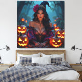 Magische Halloween-Nacht Leinwanddruck (Insitu (Schlafzimmer))