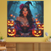 Magische Halloween-Nacht Leinwanddruck (Insitu (Wohnzimmer))