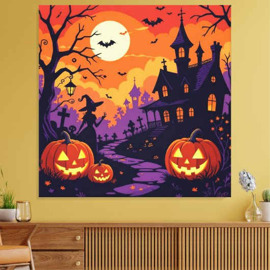 Magische Halloween-Nacht  Leinwanddruck (Insitu (Wohnzimmer))