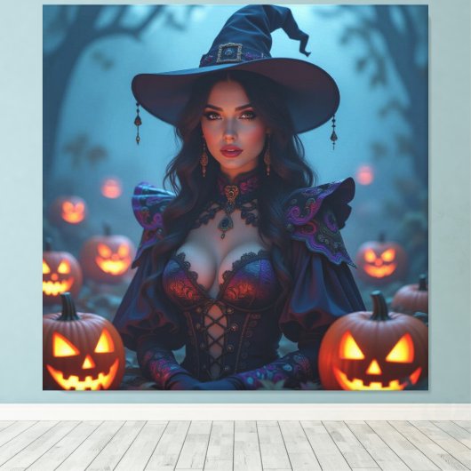 Magische Halloween-Nacht  Leinwanddruck (Insitu (Holzboden))