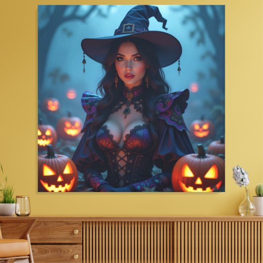 Magische Halloween-Nacht Leinwanddruck (Insitu (Wohnzimmer))