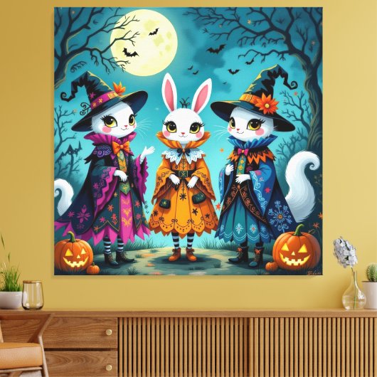 Magische Halloween-Nacht Leinwanddruck (Insitu (Wohnzimmer))