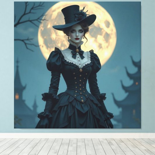 Magische Halloween-Nacht Leinwanddruck (Insitu (Holzboden))