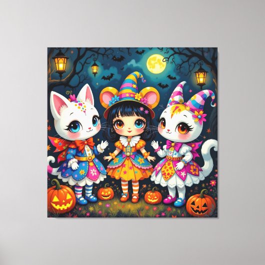 Magische Halloween-Nacht Leinwanddruck (Vorderseite)