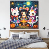 Magische Halloween-Nacht Leinwanddruck (Insitu (Schlafzimmer))