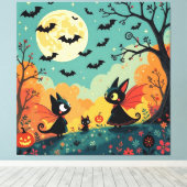 Magische Halloween-Nacht Leinwanddruck (Insitu (Holzboden))