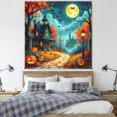 Magische Halloween-Nacht Leinwanddruck (Insitu (Schlafzimmer))