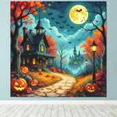 Magische Halloween-Nacht Leinwanddruck (Insitu (Holzboden))